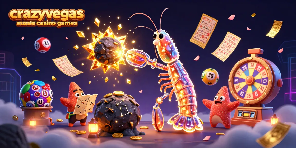 Engage with crazyvegas aussie casino games featuring a galactic shrimp and starfish in a vibrant, dynamic space.
